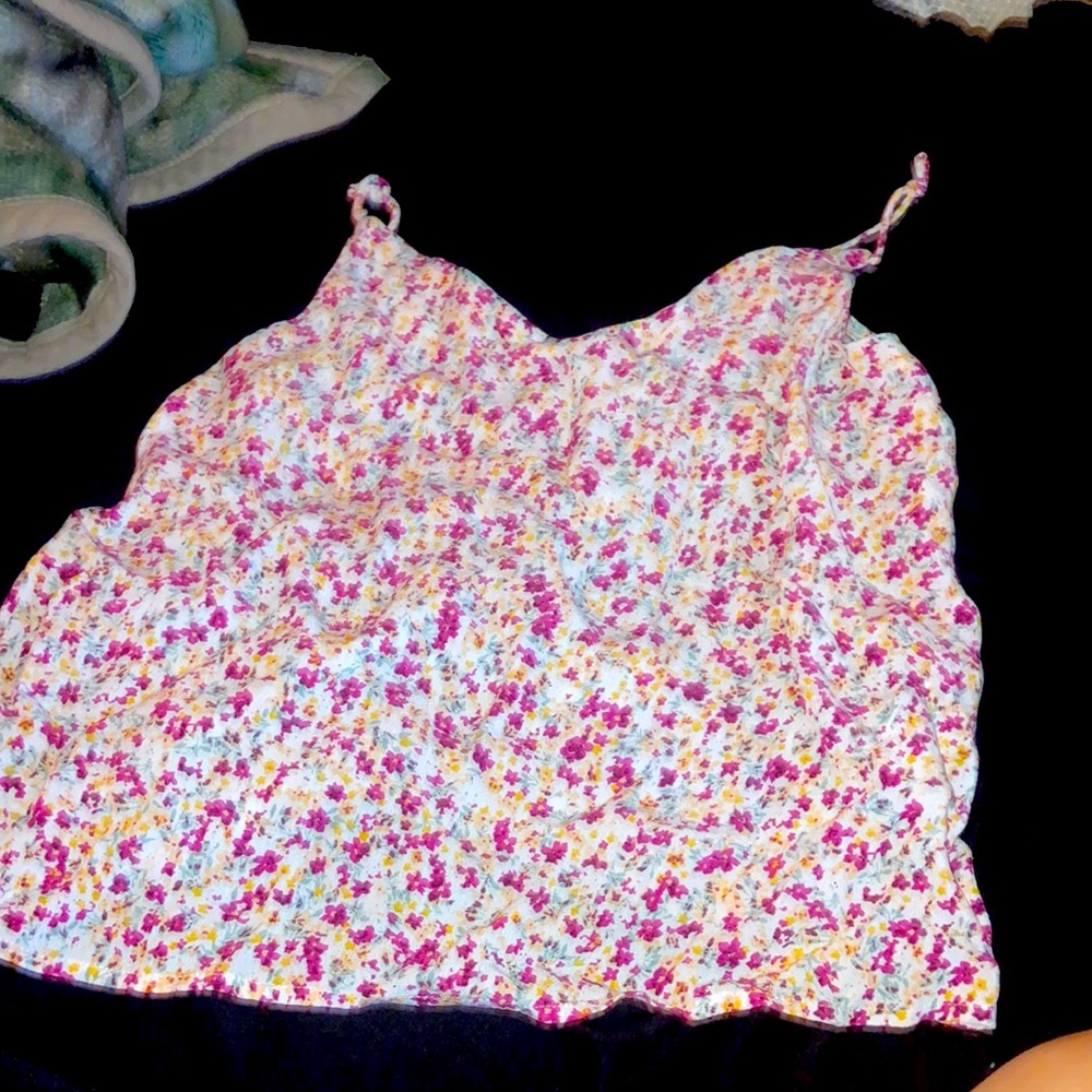Cotton:On: White Floral pattern loose tank top